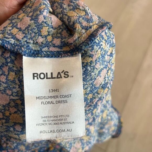 ROLLAS MIDSUMMER COAST FLORAL DRESS - BLUE size XS - Picture 7 of 9